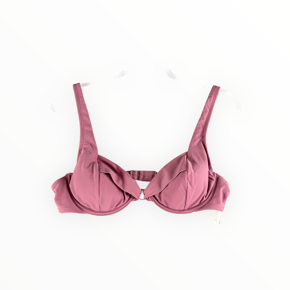 Cupshe Women Dusty Rose Underwire Ruffle Bikini Top Mauve CAA12A3E017WW Large